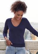 Vivance Trui met V-hals getailleerd, zachte gebreide trui, basic, klas...
