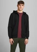 Jack & Jones Capuchonsweatvest JJEBASIC Hoodie met ribboorden en aange...