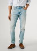 Pepe Jeans Tapered jeans STANLEY Decoratieve stiksels op de achterzakk...