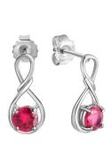 Firetti Oorstekers Sieraad cadeau zilver 925 oorbellen edelsteen robij...