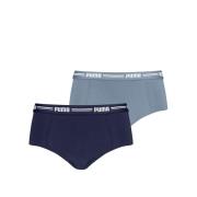 PUMA Hipster PUMA WOMEN MINI SHORT 2P PACK met opvallende logo-tailleb...