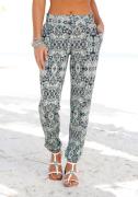Lascana Strandbroek met etnische print en zakken, zomerbroek, jersey b...