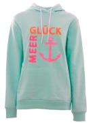 Zwillingsherz Sweatshirt met capuchon, frontprint, rugprint