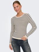 Only Gebreide trui ONLMILA LS STRIPE BUTTON O-NECK CC KNT