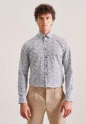 seidensticker Businessoverhemd Slim lange mouwen kentkraag print