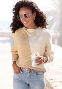 Vivance Gebreide trui in colorblock look, ronde hals
