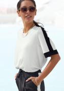 Vivance Shirt met korte mouwen met sportieve contraststrepen