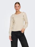 Only Gebreide trui ONLJEANETT LIFE LS BUTTON O-NECK CS KNT