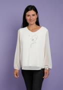 Seidel Moden Blouse met lange mouwen met glitterprint, made in germany