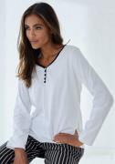 Vivance Dreams Pyjama top met paspel en korte decoratieve knoopsluitin...