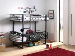 Vipack Stapelbed Oscar, metalen bed met 2 ligoppervlakken 90/200, stev...