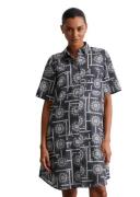 Marc O'Polo Jurk met overhemdkraag met allover print, met onderjurk