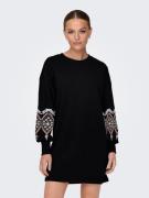 Only Sweatjurk ONLBROOKE LS SHORT DRESS FLOWER SWT NOOS