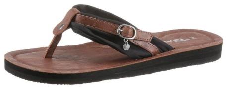 Tamaris Teenslippers Avril , zomerschoenen, flats, slippers met t-logo...