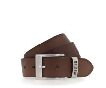 MUSTANG Leren riem Overlengte, vintage karakter, 4 cm