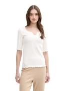 Tom Tailor Denim T-shirt met ribstructuur