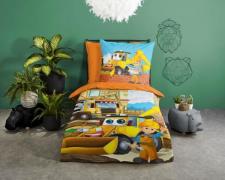 good morning Kinderovertrekset Building Katoen, 135x200, Rits, Omkeerb...