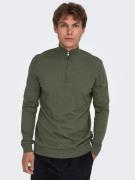 ONLY & SONS Schipperstrui ONSLOUI REG 12 MEL HALF ZIP KNIT NOOS