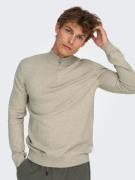 ONLY & SONS Schipperstrui ONSLOUI REG 12 MEL HALF ZIP KNIT NOOS