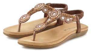 Vivance Teenslippers Sandaal, zomerschoen, pantoletten met parels en s...