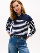 Tommy Hilfiger Gebreide trui CO JERSEY GOLD BTN MOCK-NK SWT