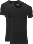 Slater 2-pack Stretch V-hals T-shirt Zwart