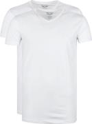 PME Legend Basic T-shirt 2-Pack V-Hals Wit