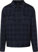 Blue Industry Overshirt Ruit Donkerblauw