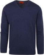 Suitable Pullover V-Hals Merino Kobalt Blauw