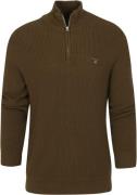 Gant Halfzip Wol Donkergroen