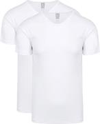 Alan Red Organic V-Hals T-Shirt Wit 2-Pack