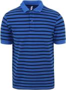 Sun68 Poloshirt Strepen Royal Blauw