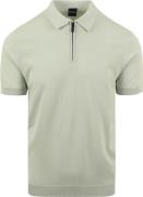 Suitable Half Zip Polo Lichtgroen