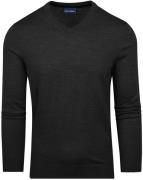 Suitable Merino Pullover V-Hals Antraciet