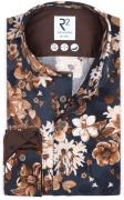 R2 Overhemd Print Bloemen Navy