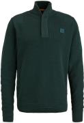 PME Legend Knitted Half Zip Trui Donkergroen