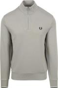 Fred Perry Half Zip Trui Limestone Grijs