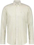 State Of Art Overhemd Linnen Streep Groen