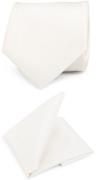 Suitable Pochet Stropdas Set V-Design Off-White -