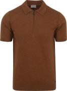 No Excess Knitted Poloshirt Bruin