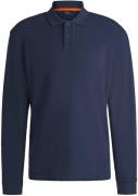 BOSS Petempestolong Long Sleeve Polo Navy