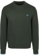 Fred Perry Sweater Logo Night Green