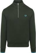 Fred Perry Half Zip Trui Donkergroen