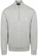 Fred Perry Half Zip Trui Melange Grijs