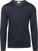 Profuomo Pullover V-Hals Merinowol Navy