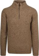 Suitable Half Zip Trui Tweed Wol Blend Beige