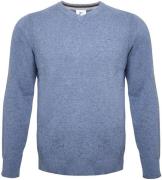 R2 Trui V-Hals Merinowol Blauw