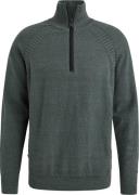 Cast Iron Knitted Half Zip Trui Groen