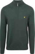 Lyle & Scott Half Zip Pullover Merinowol Donkergroen