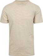 KnowledgeCotton Apparel T-shirt Strepen Beige